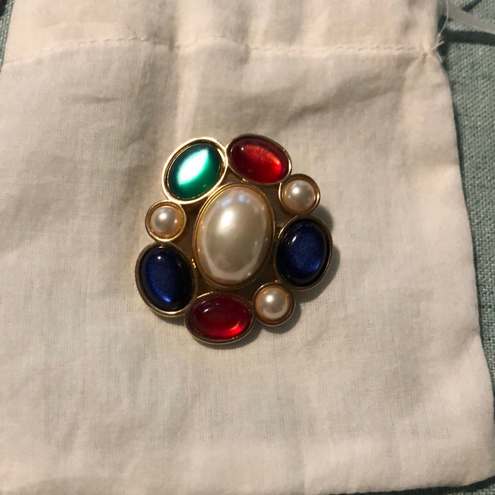 Multicolor Stone Avon Brooch